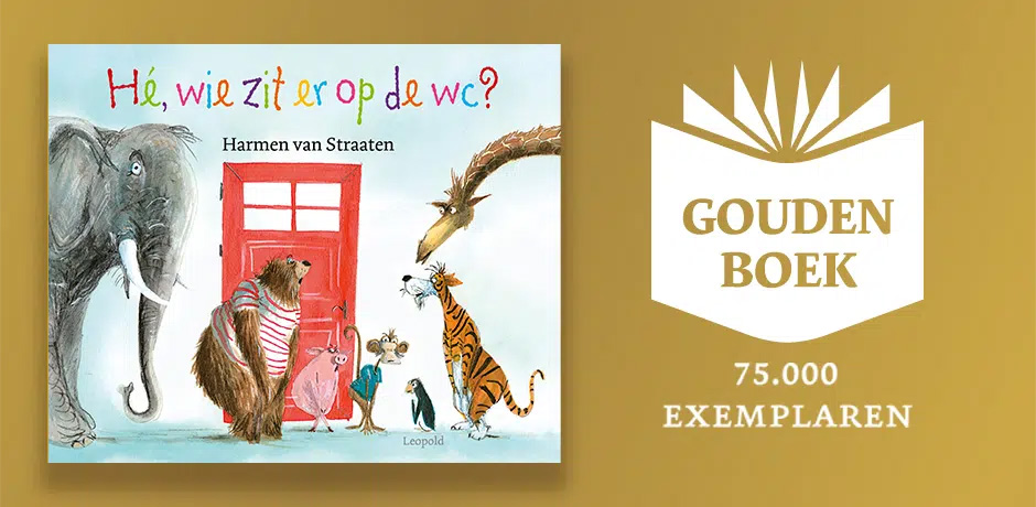Harmen van Straaten ontving eind augustus 2023 een Gouden Boek voor Hé, wie zit er op de wc?